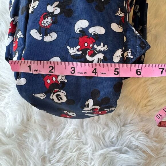 Disney Mickey Mouse Backpack Navy Blue All Over Print Travel Cruise School - Picture 9 of 11